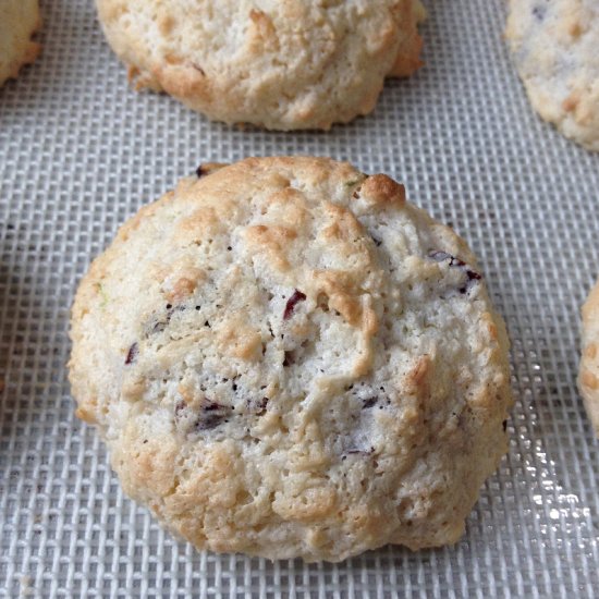 Tropical Cranberry Macaroon Cookies