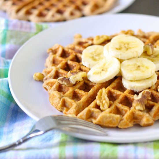 Banana Bread Protein Waffles