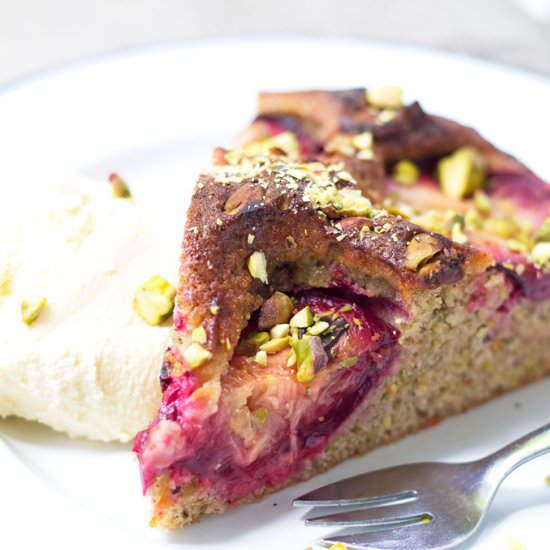 Plum and Pistachio Cake