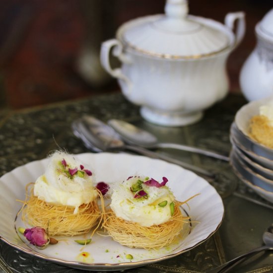 Rose & Saffron Cream Kunafa Nests