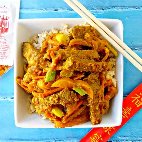 Asian Style Beef Curry Stir-Fry