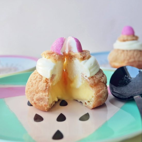 Lemon Cheesecake Choux Buns