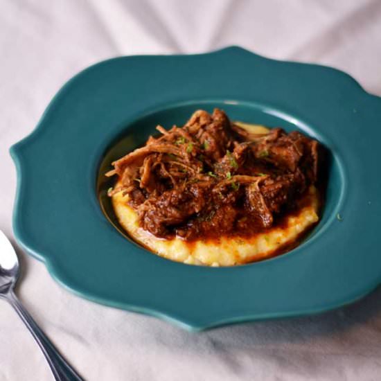 Red Pork Chili & Cheese Grits