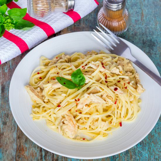 Linguine with Chicken Carbonara