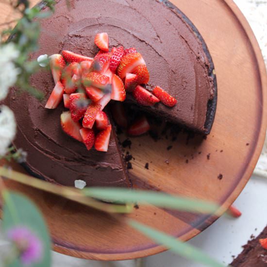 Chocolate Cake with Tahini Frosting