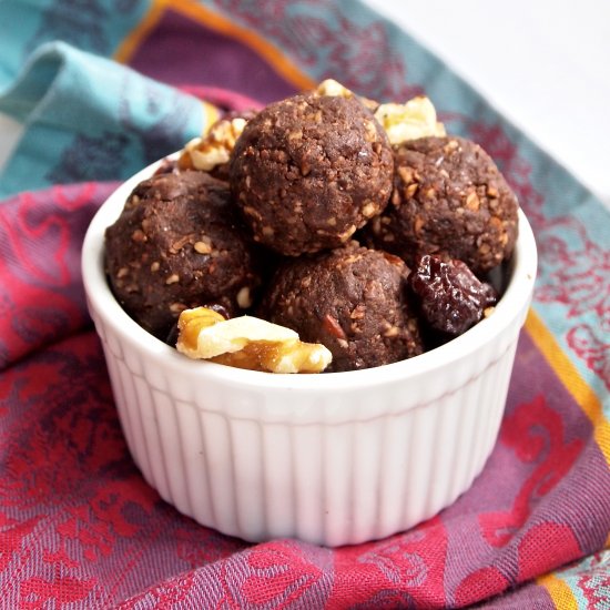 Chocolate Cherry Mocha Brownie Bite