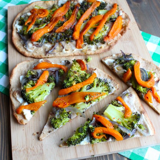 Roasted Vegetable Flatbread Pizza