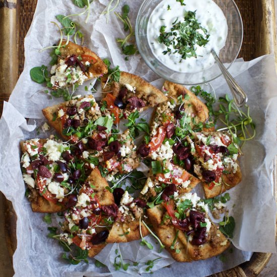 Greek Flatbread with Tzaziki Sauce