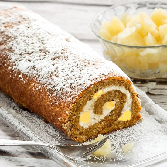 Carrot-Cake Swiss-Roll