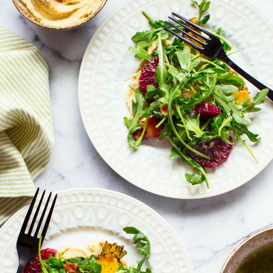 Arugula Salad with Hummus