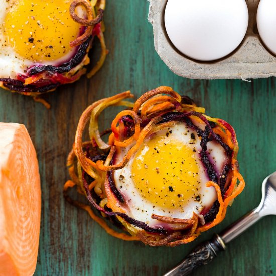 Eggs in Root Vegetable Baskets