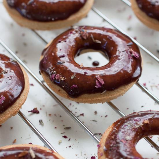 GF+DF Baked Rose & Lavender Donuts