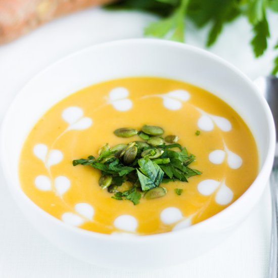 Sweet potato, ginger&coriander soup