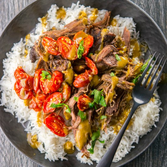 Slow Cooker Pesto Crusted Beef