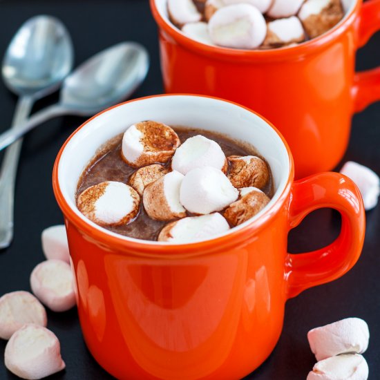 Hot Chocolate Spiked with Rum