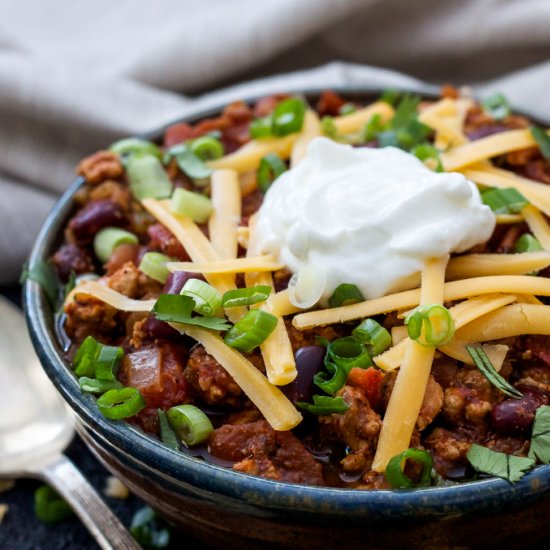 Healthy Slow Cooker Turkey Chili