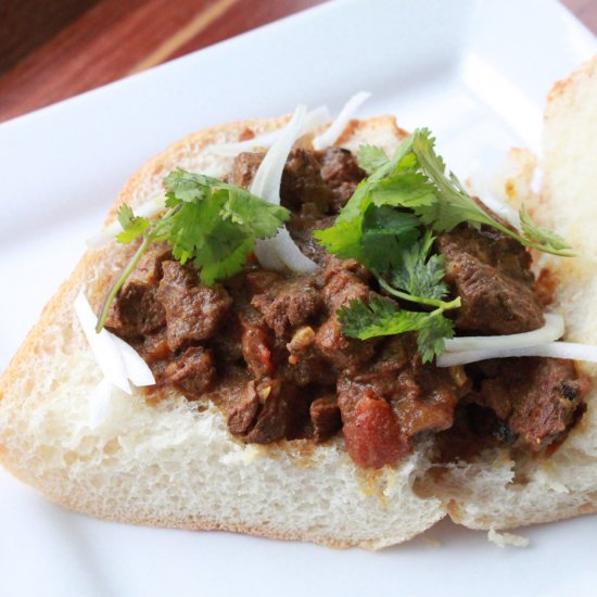 Slow Cooker Beef Madras Sandwich