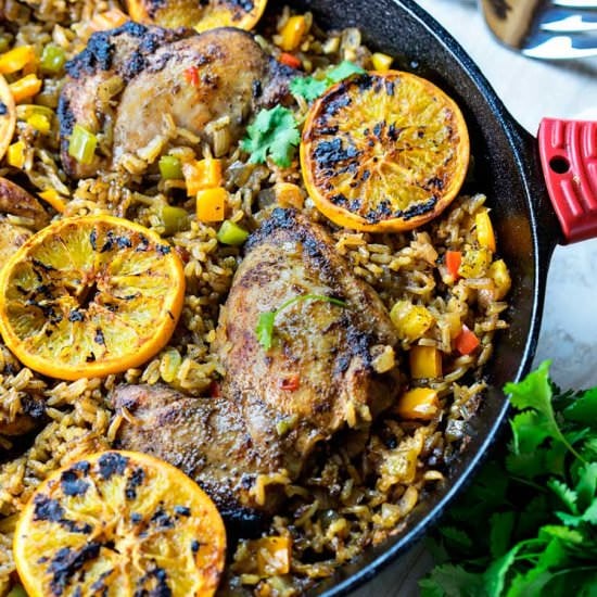 One Pan Jerk Chicken and Rice