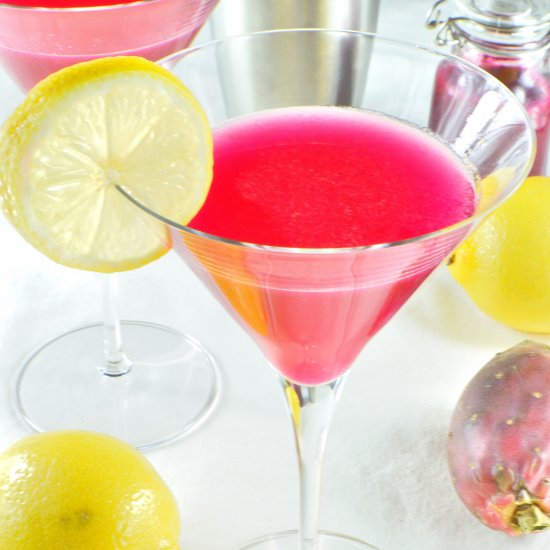 Prickly Pear Lemon Drop Martini