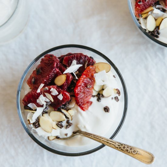 Coconut Yogurt with Blood Oranges