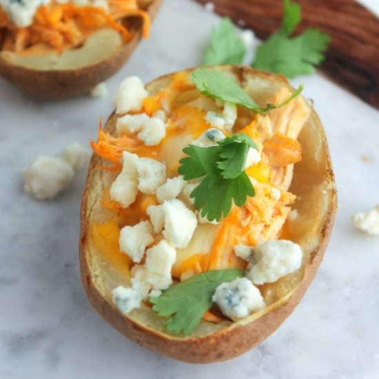 Buffalo Chicken Potato Skins