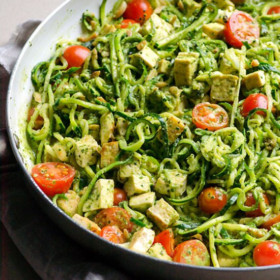 Pesto Chicken Zucchini Noodles