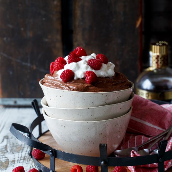 Vegan Chocolate Raspberry Mousse