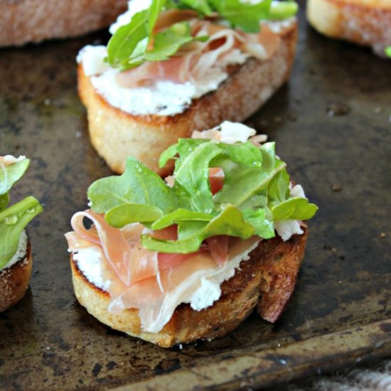 Whipped Goat Cheese Crostini