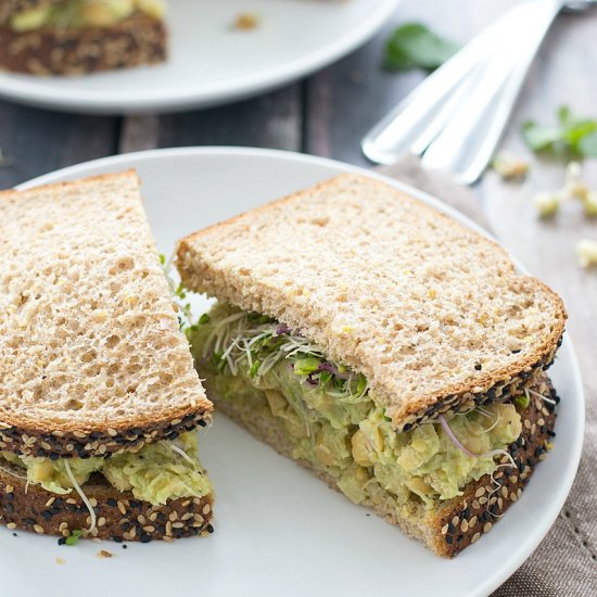 Smashed Chickpea and Avocado Salad