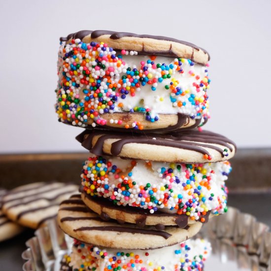 Fudge Stripe Ice Cream Sandwiches