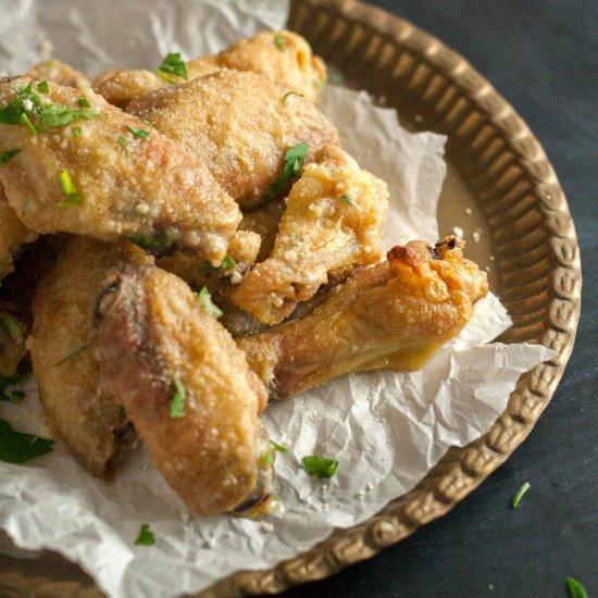 Crispy Baked Garlic Parmesan Wings