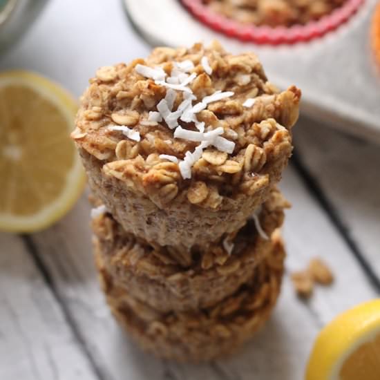 Lemon Coconut Baked Oatmeal Cups