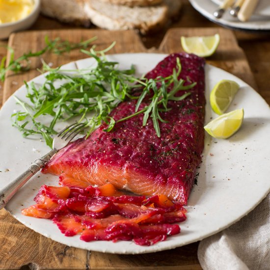 Beetroot Salmon Gravadlax