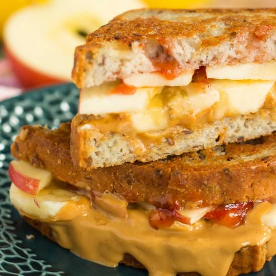 Grilled PB and J Sandwich with Fruit