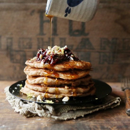 Spelt Pancakes with Berry Sauce