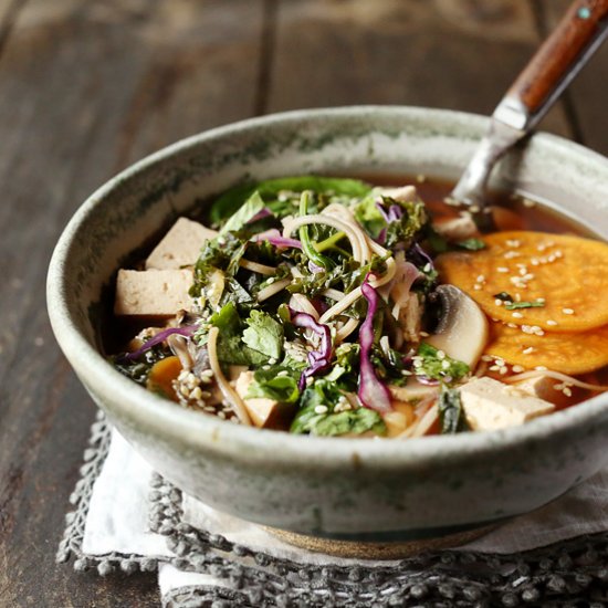 Red Miso Soup with Fresh Veggies