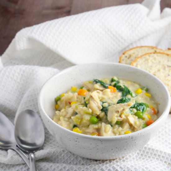 Easy Creamy Chicken & Barley Soup