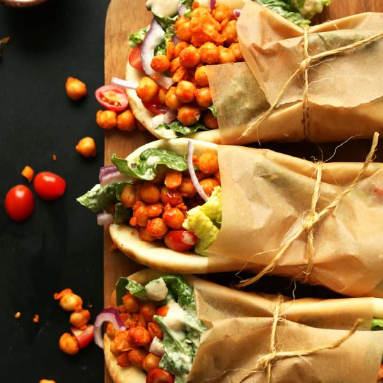 Spicy Buffalo Chickpea Wraps