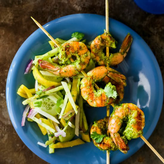 Cilantro-Jalapeno Grilled Shrimp