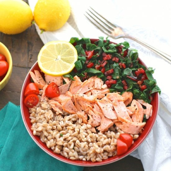 Farro, Salmon & Swiss Chard Bowl