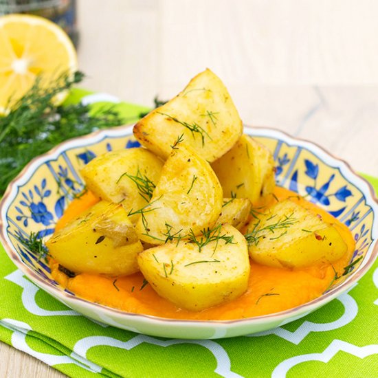 Potatoes w Carrot Ginger Sauce