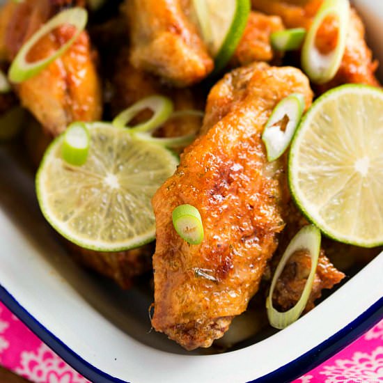 Honey Lime Crispy Chicken Wings