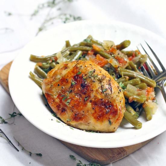 Greek Style Chicken and Green Beans