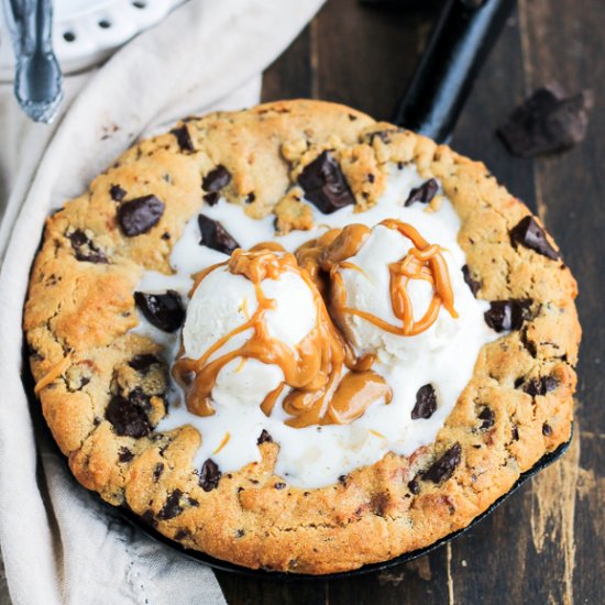 PB Chocolate Chip Skillet Cookie