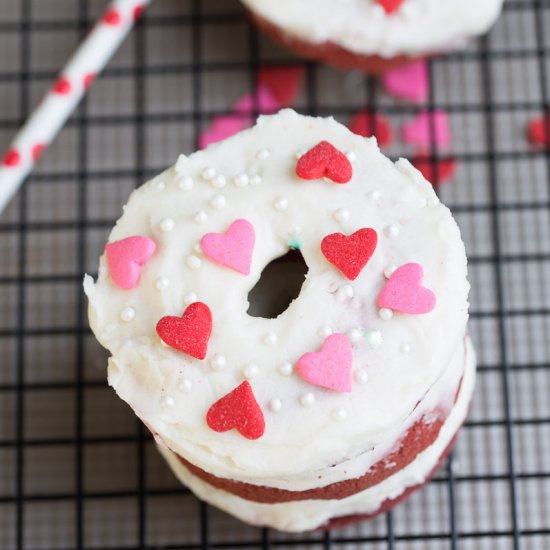 Baked Red Velvet Cake Donuts