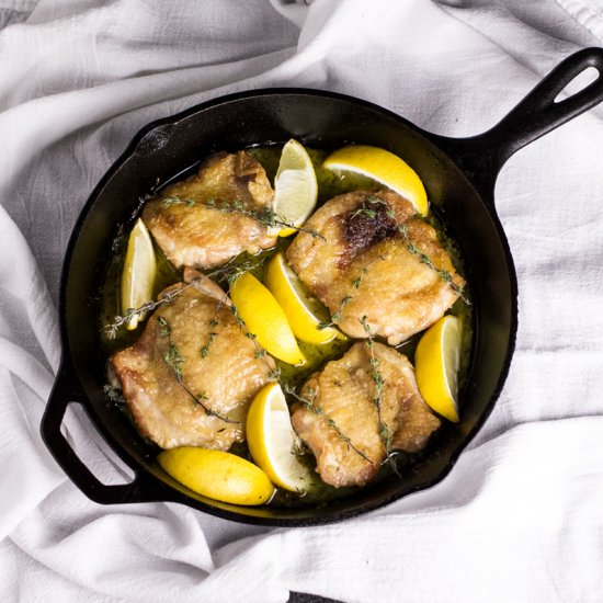 Skillet Lemon Chicken Thighs