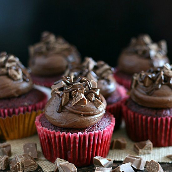 Nutella Red Velvet Cupcakes