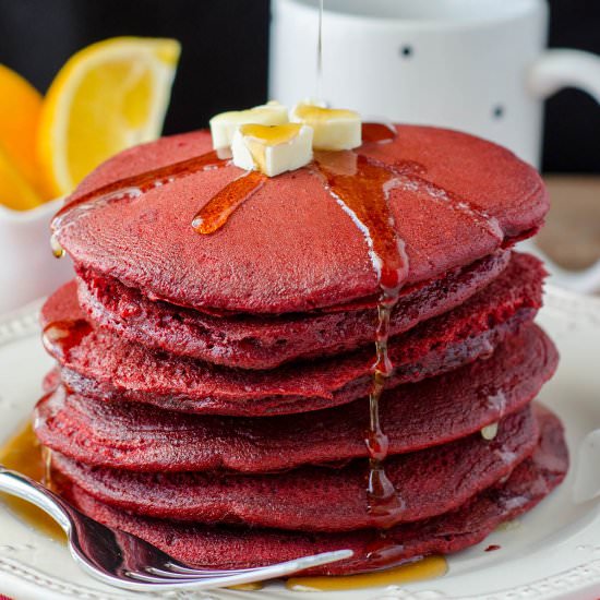 Red Velvet Pancakes