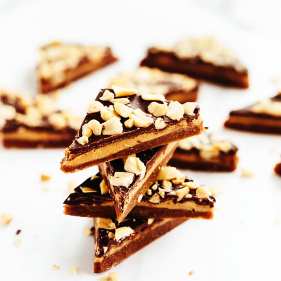 Vegan Snickers Candy Bark