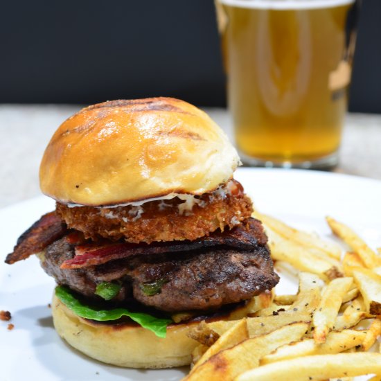 Gouda and Jalapeno Stuffed Burgers